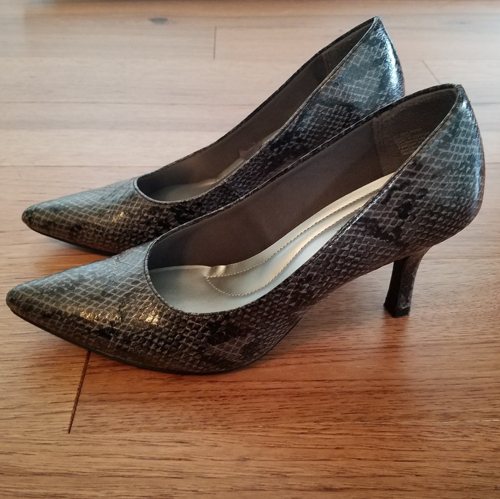 Faux Snake Skin Heels